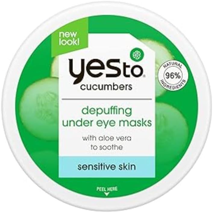 YES TO cucumbers depuffing Under Eye Mask Jar, 16 Count