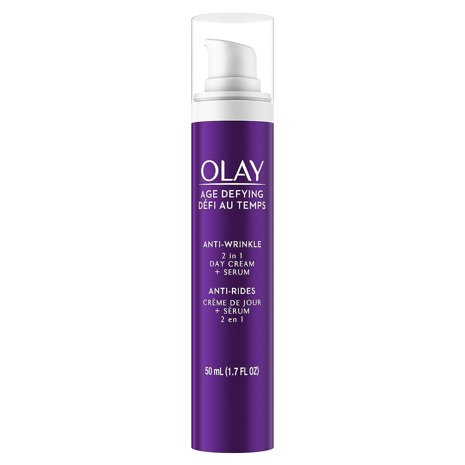 Olay Face Serum by Age Defying Anti-Wrinkle 2-in-1 Day Cream Plus Face Serum, Aloe Vera, 1.7 Fl Oz