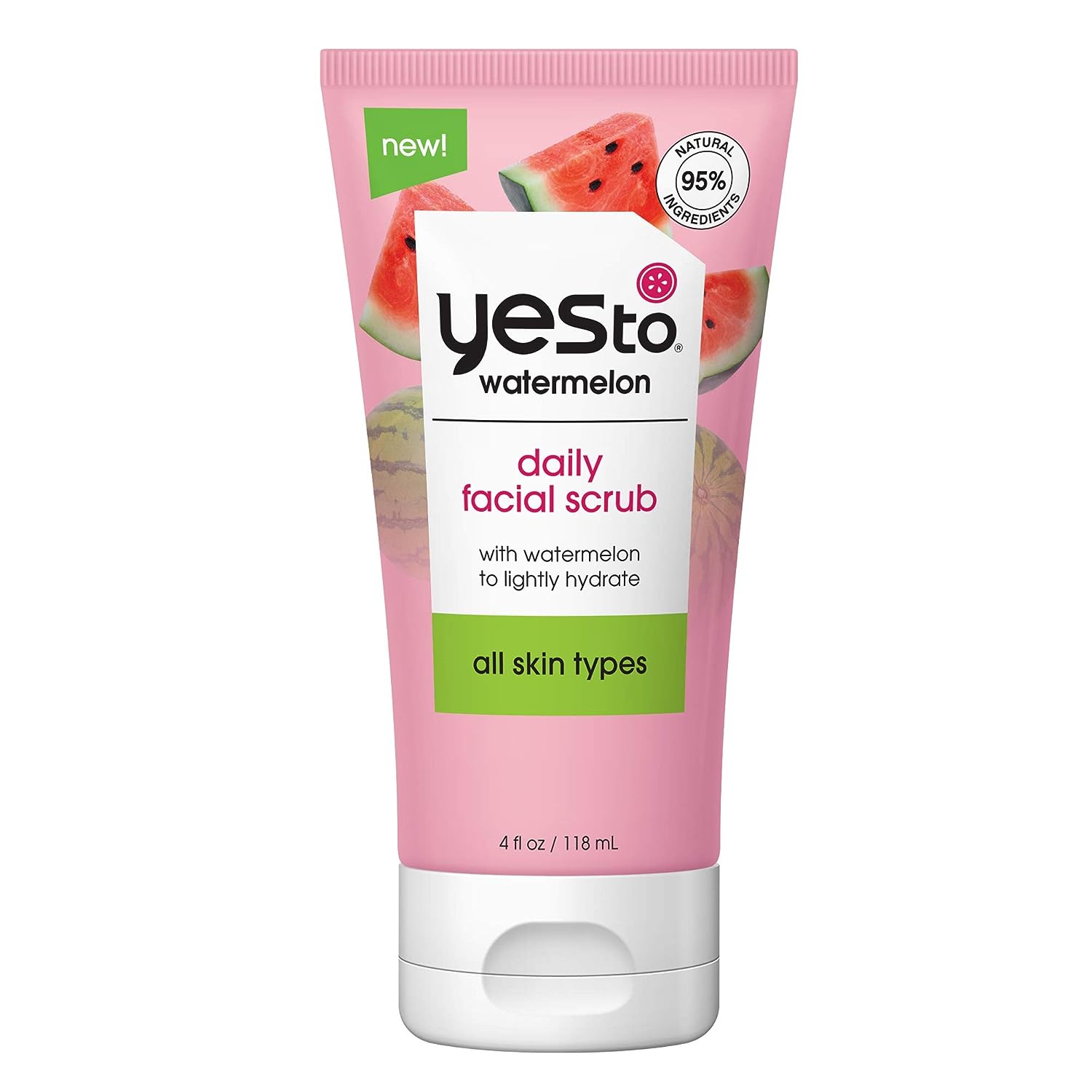 Yes To Watermelon Daily Facial Scrub, Invigorating and Exfoliating Cleanser That Melts Away Make Up, Lightly Hydrates With Antioxidants and Vitamin C, Natural, Vegan & Cruelty Free, 4 Oz