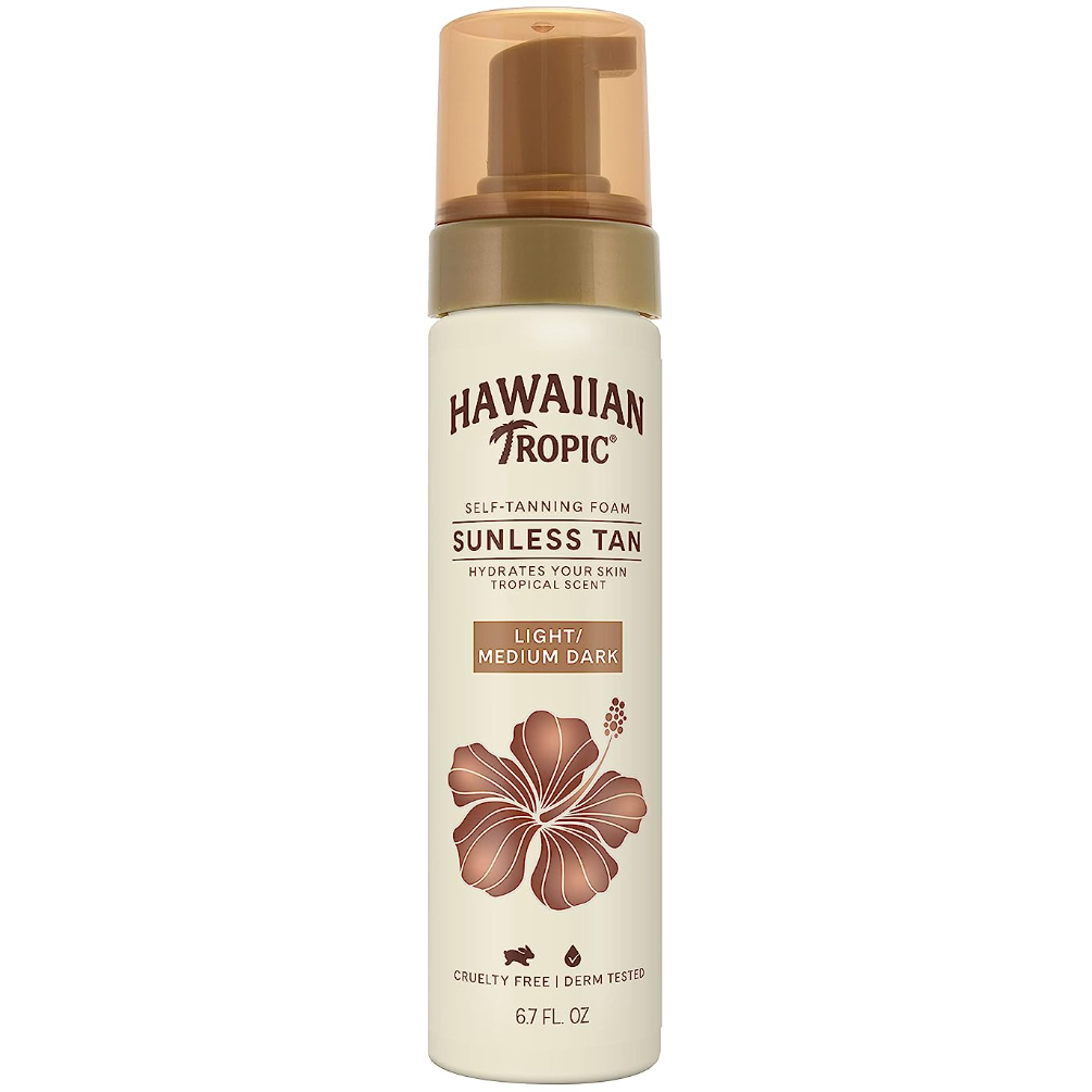 Hawaiian Tropic Sunless Tanning Foam, Moisturizing Self Tanner, Light/Medium, 6.7 Oz.
